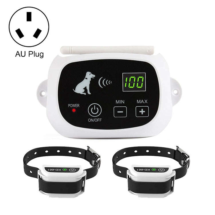 KD-661 500m Wireless Electric Dog Pet Fence Shock Collar,Spec: For Two Dog(AU Plug)
