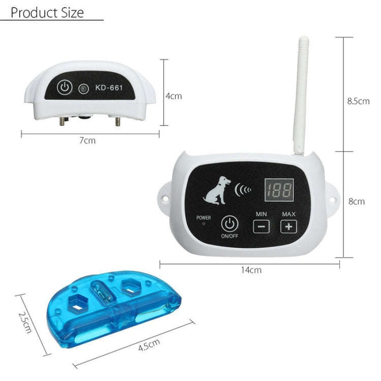 KD-661 500m Wireless Electric Dog Pet Fence Shock Collar,Spec: For Three Dog(EU Plug)