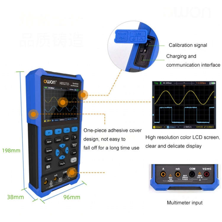 OWON VC101A (3 3/4) Oscilloscope Signal Source Multifunctional All-in-one Multimeter HDS2102S Sta...