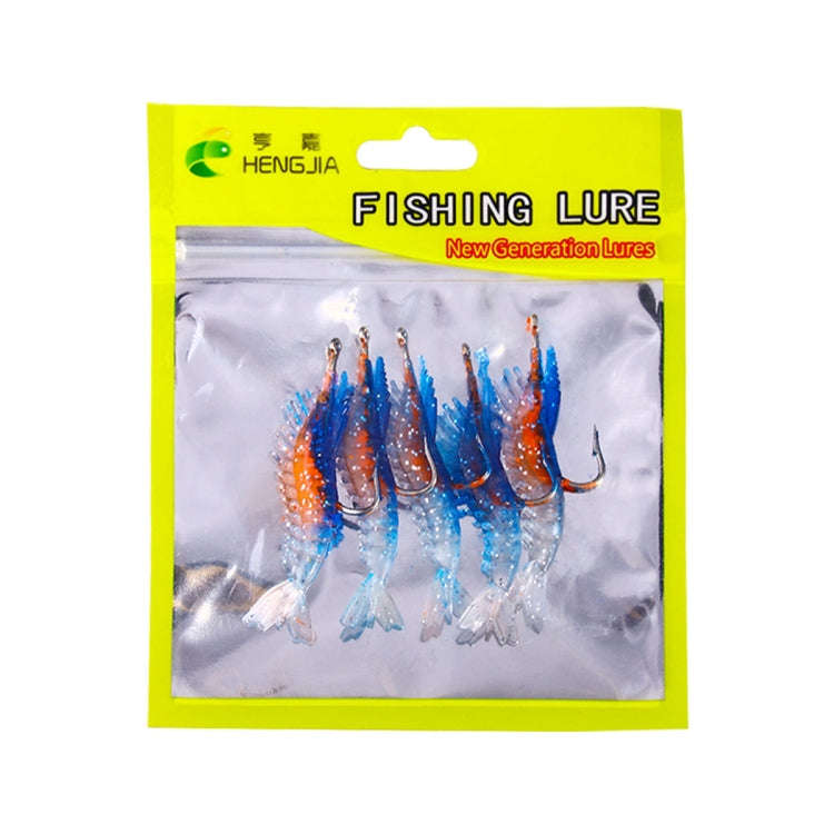 5 PCS / Bag HENGJIA SO077 6cm 3g Lead Wrapped Shrimp Soft Lure Sea Bass Fake Lure(4)