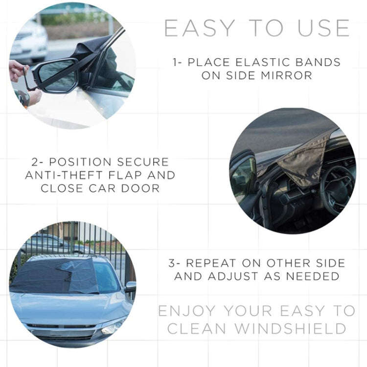 600D Oxford Cloth Car Snow Block Waterproof Windshield Coverings With Magnetic S