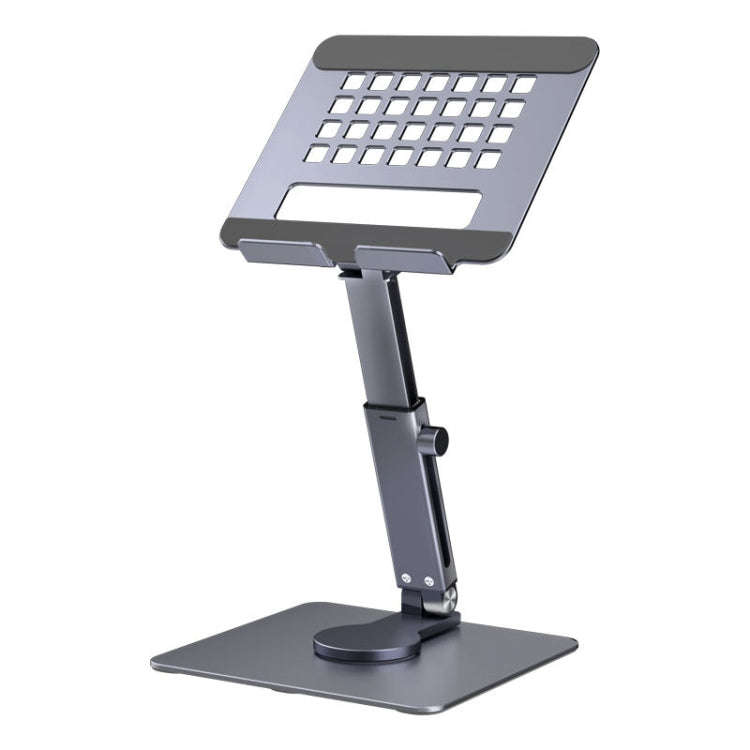 JUNDNE H06 Desktop Folding Phone Stand Portable Telescopic Rotary Tablet Stand(Deep Grey)