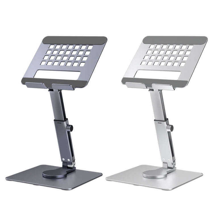 JUNDNE H06 Desktop Folding Phone Stand Portable Telescopic Rotary Tablet Stand(Deep Grey)