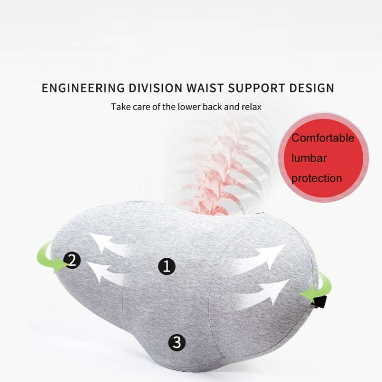 Memory Foam Lumbar Spine Cushion Pregnant Women Sleeping Lumbar Pillow(Light Gray Crescent)