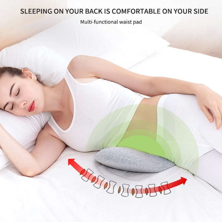 Memory Foam Lumbar Spine Cushion Pregnant Women Sleeping Lumbar Pillow(Light Gray Crescent)