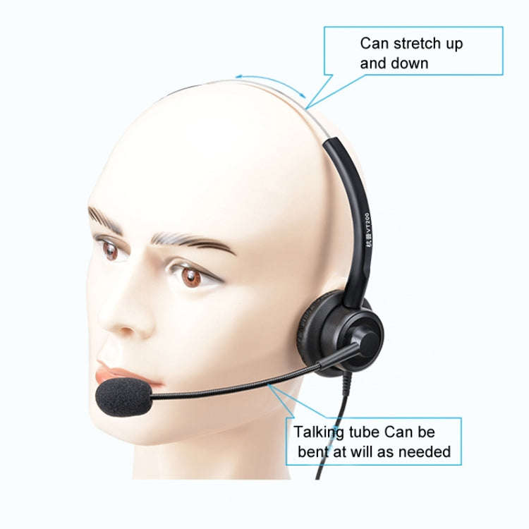 VT200 Single Ear Telephone Headset Operator Headset With Mic,Spec: Crystal Head with Tuning
