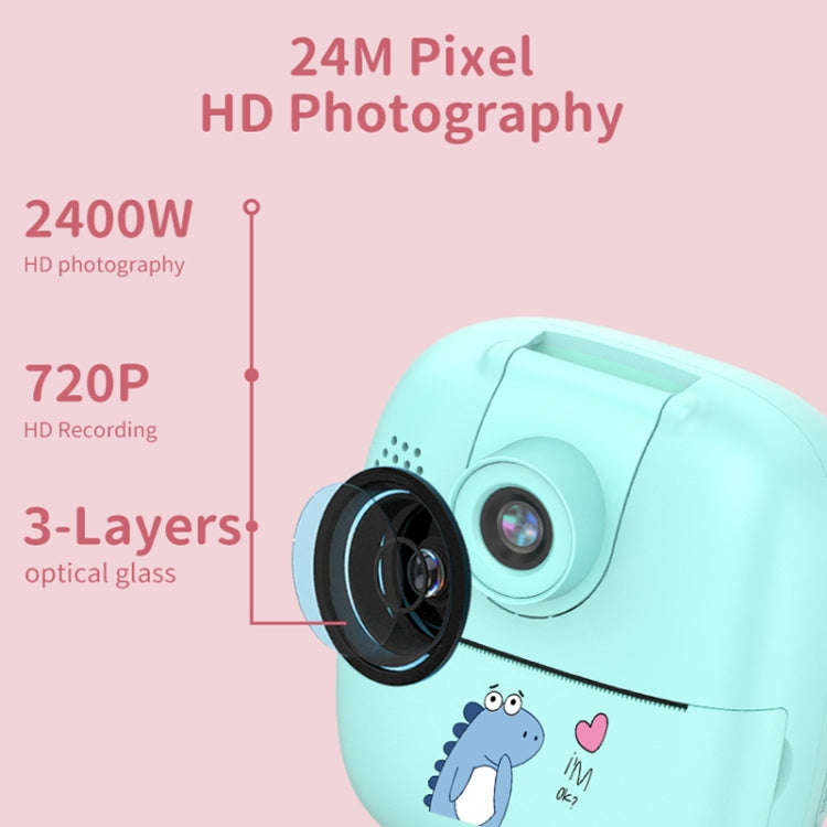 A18 HD Printable Cartoon Kids Digital Camera with Rotating Lens, Spec: Pink+16G