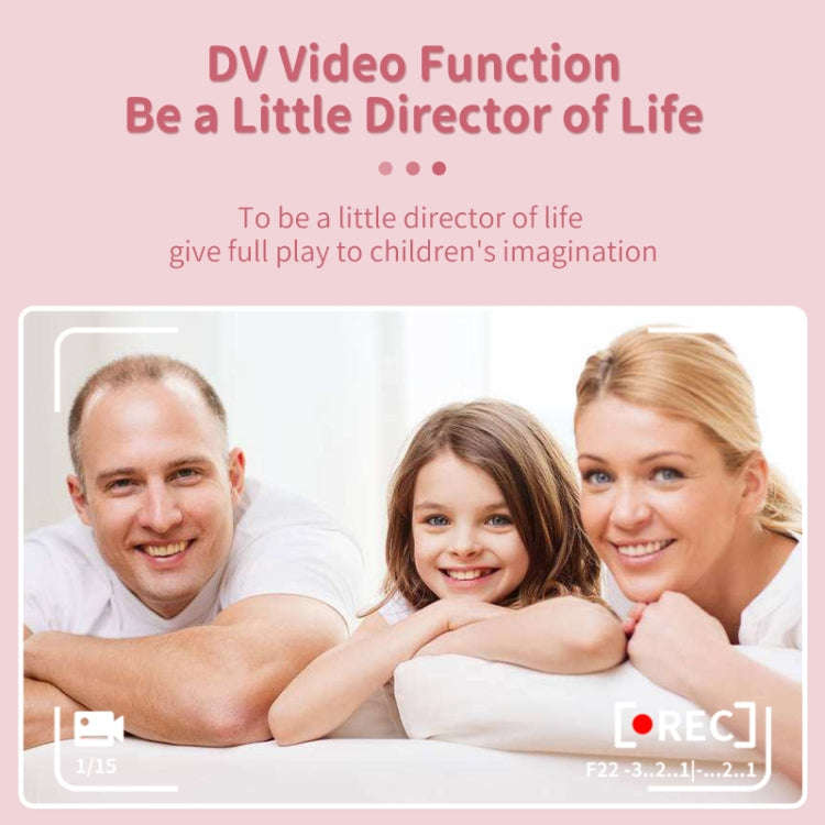A18 HD Printable Cartoon Kids Digital Camera with Rotating Lens, Spec: Pink+16G
