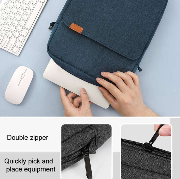 Vertical Laptop Bag Handheld Shoulder Crossbody Bag, Size: 13 Inch(Dark Blue)