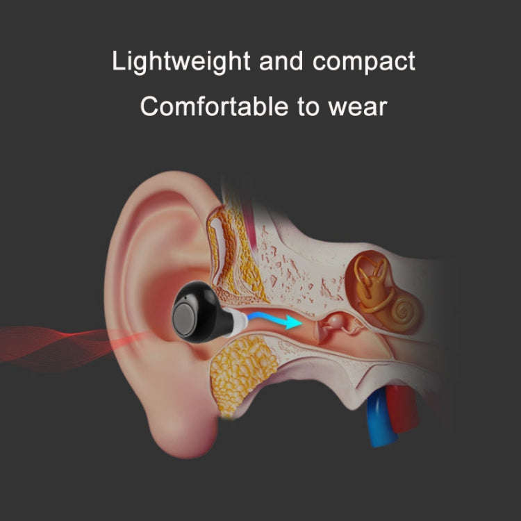 TWS In-Ear Sound Amplifier For Elderly Hearing Aid Headphones(Black)