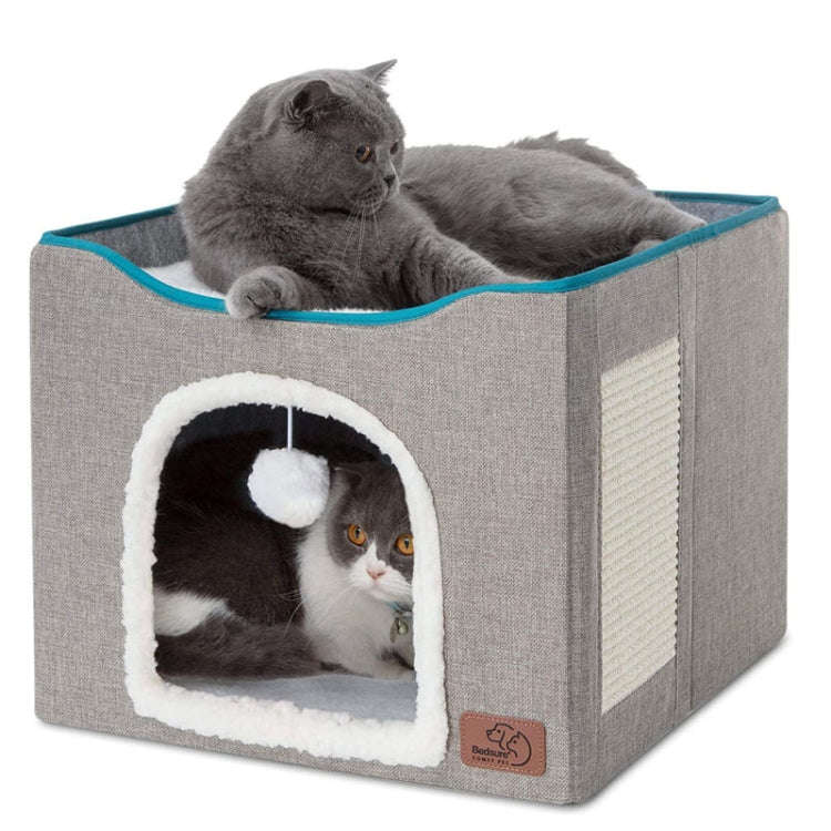Pet Stool Pet Kennel Indoor Foldable Storage Stool Cat Dog Kennel 41 x 41 x 35cm(Deep Gray)