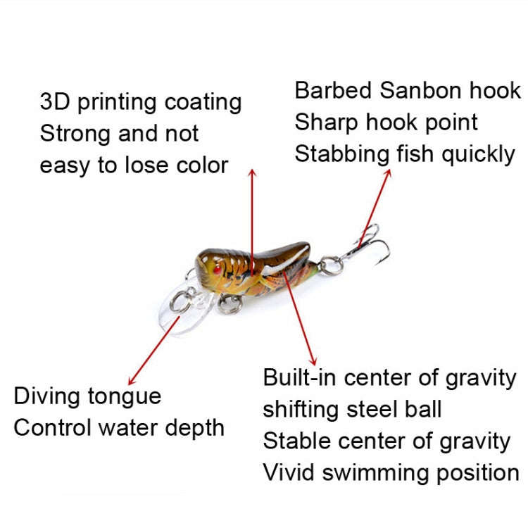 LB119 Insect Grasshopper Bionic Bait Painted Plastic Hard Bait(2)