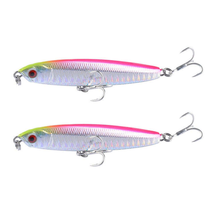 2 PCS CH79 Hard Bait Long Casting Sinking Pencil False Lure, Specification: 10.4cm 18g(6)