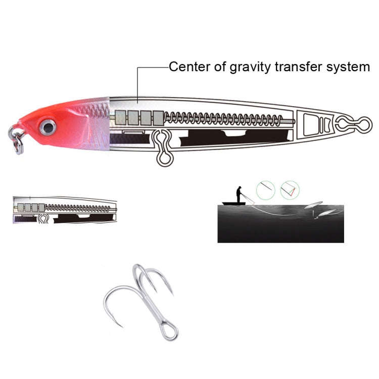 2 PCS CH79 Hard Bait Long Casting Sinking Pencil False Lure, Specification: 10.4cm 18g(1)
