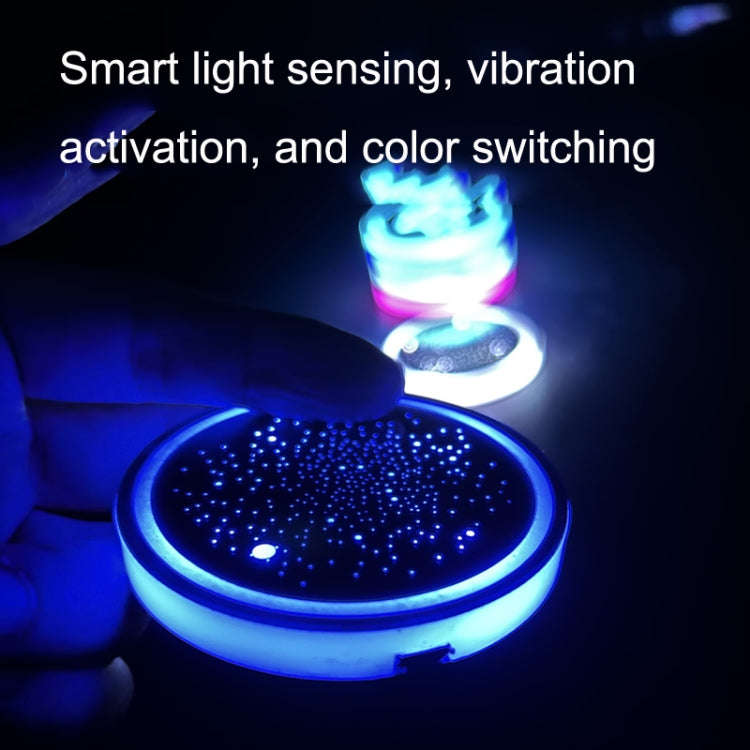 1 Pair Automotive LED Colorful Luminous Water Coaster Acrylic Car Cup Tank Atmosphere Lamp(Star M...