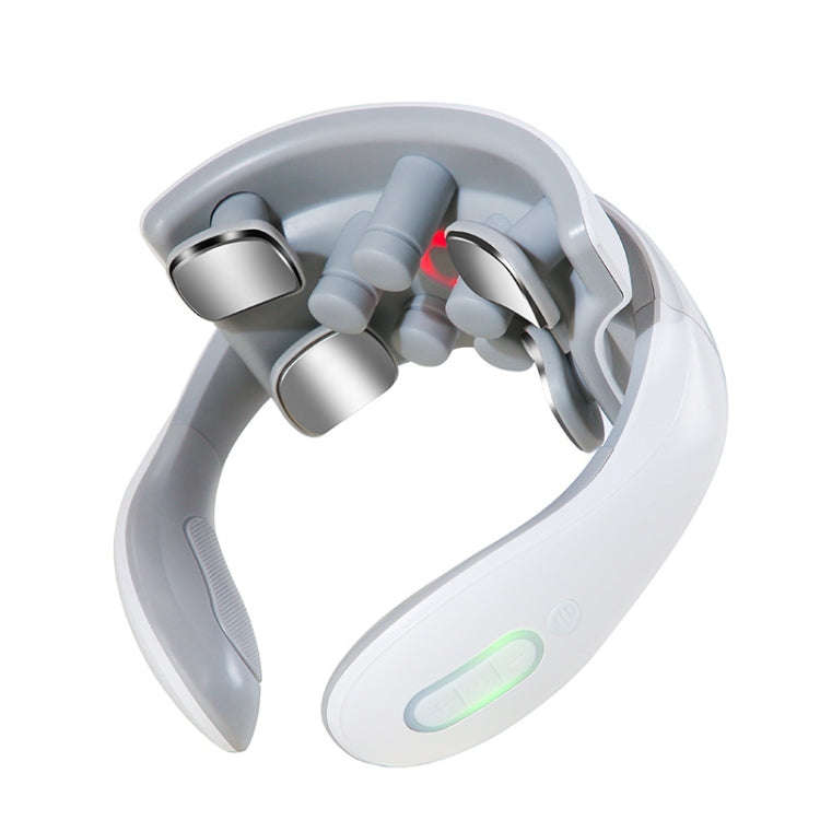 H88 Four Head Neck and Shoulder Massager Vibration Hot compress Physiotherapy Instrument(White)