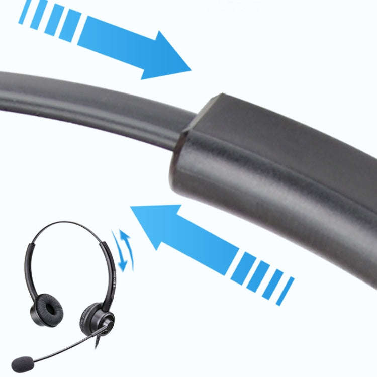 VT200D Double Ears Telephone Headset Operator Headset With Mic,Spec: 3.5mm Single Plug with Tuning