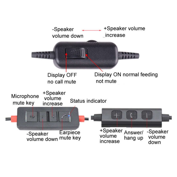 VT200D Double Ears Telephone Headset Operator Headset With Mic,Spec: USB Head with Tuning