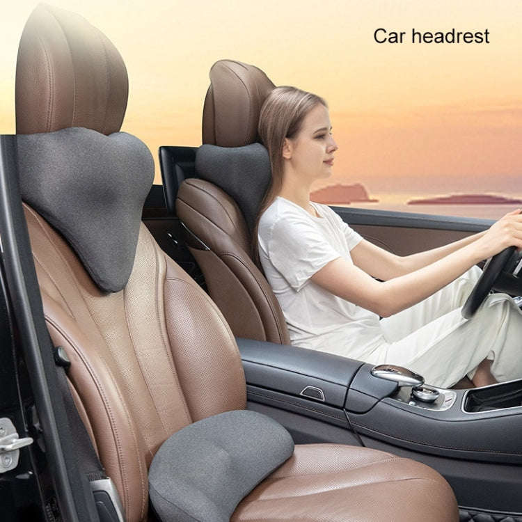 Slow Rebound Memory Foam Lumbar Pillow Neck Pillow Car Headrest(Grey)