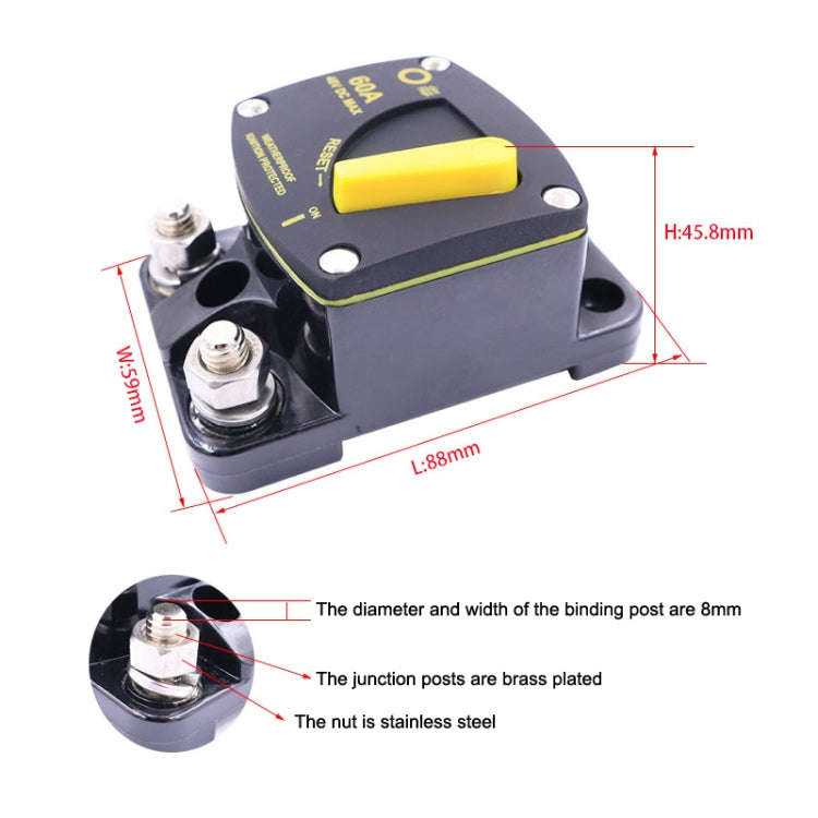 200A CB6 Car RV Yacht Audio Restore Insurance Holder Switch