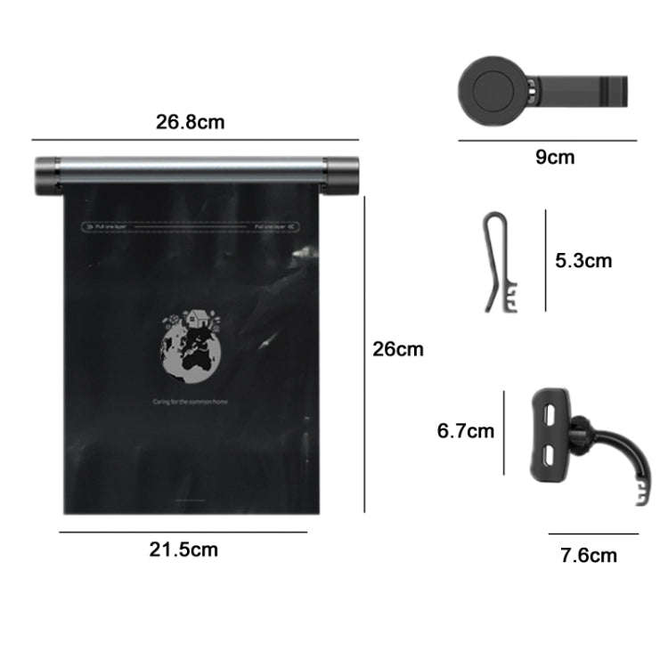 Car Mounted Garbage Bag  Folding Hanging Cleaning Organiser(Titanium Grey)