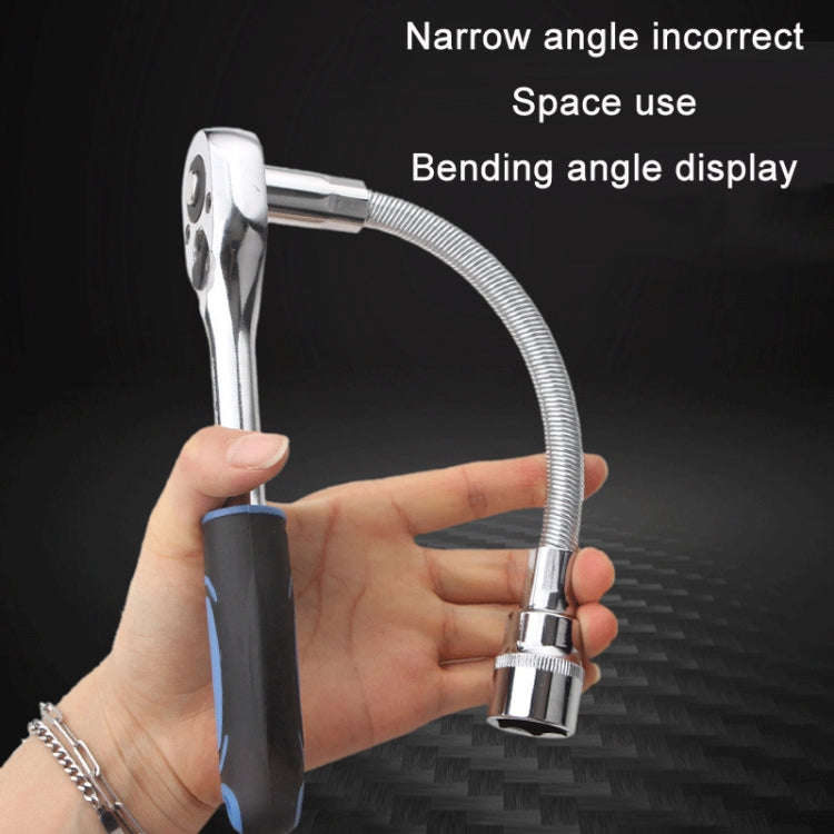 3 PCS/Set 1/4-3/8-1/2 Sleeve Extension Bendable Universal Joint Rod, Color: Silver
