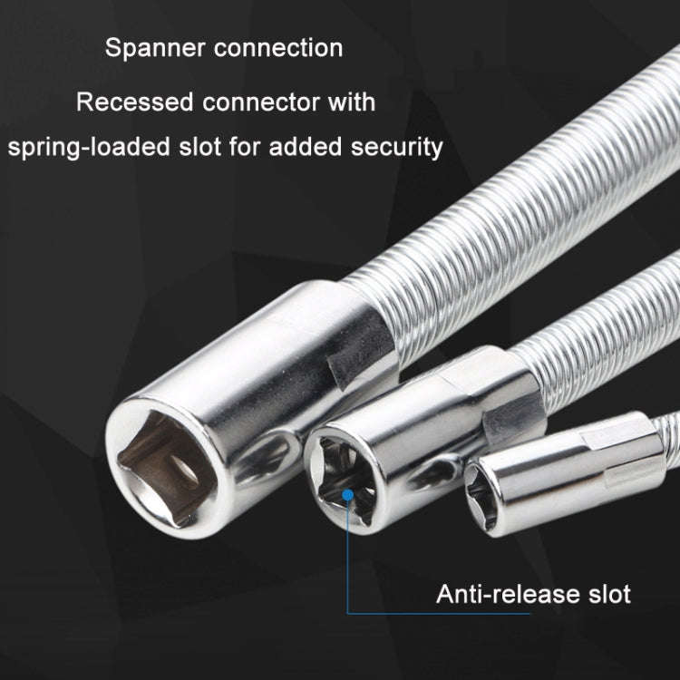 3 PCS/Set 1/4-3/8-1/2 Sleeve Extension Bendable Universal Joint Rod, Color: Silver