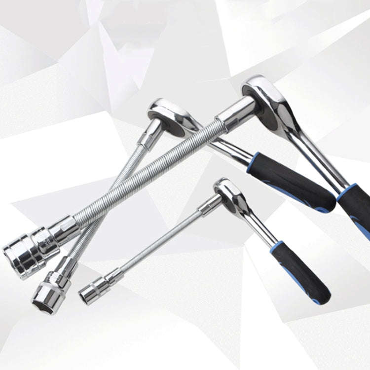 3 PCS/Set 1/4-3/8-1/2 Sleeve Extension Bendable Universal Joint Rod, Color: Silver