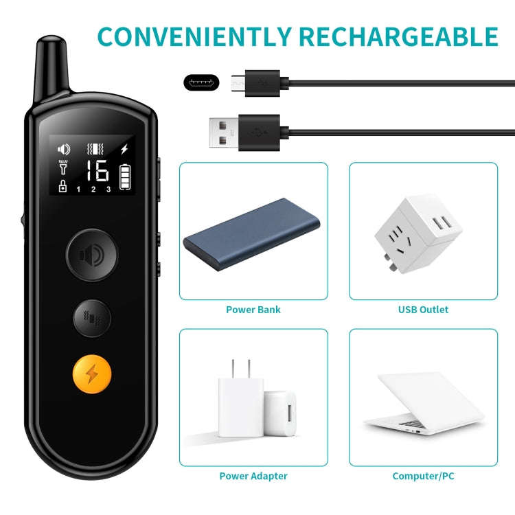 Remote Dog Trainer Rechargeable Waterproof Pet Electric Shock Collar Receiver+Remote Control