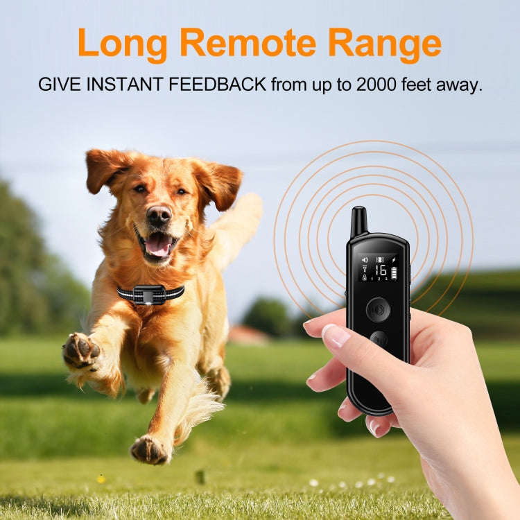 Remote Dog Trainer Rechargeable Waterproof Pet Electric Shock Collar Receiver+Remote Control