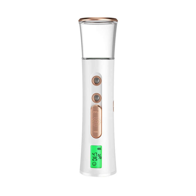 Mist Sprayer Handheld Nano Beauty Instrument Mini Hydrating Humidifier(White Gold)