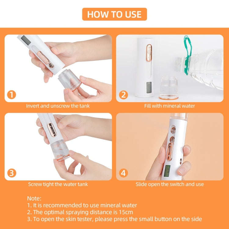 Mist Sprayer Handheld Nano Beauty Instrument Mini Hydrating Humidifier(White Blue)