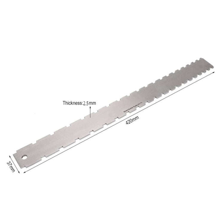 GNR3 Stainless Steel Measurement Bass Guitar Neck Ruler, Style: Double Teeth+Leveling Ruler+Strin...