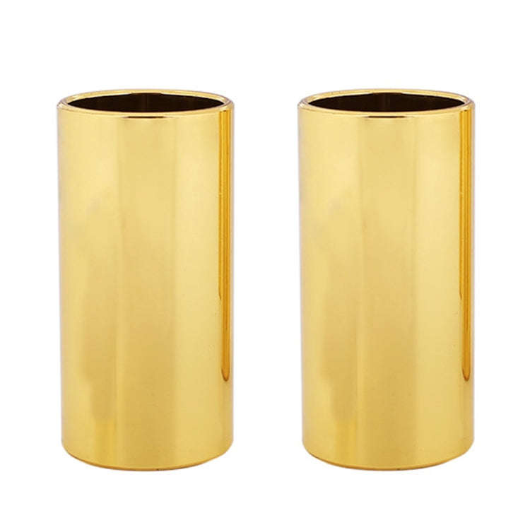 2PCS Stainless Steel Guitar Slide Tube Folk Slide Block, Size: 51mm(Gold)