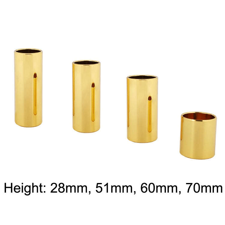 2PCS Stainless Steel Guitar Slide Tube Folk Slide Block, Size: 51mm(Gold)