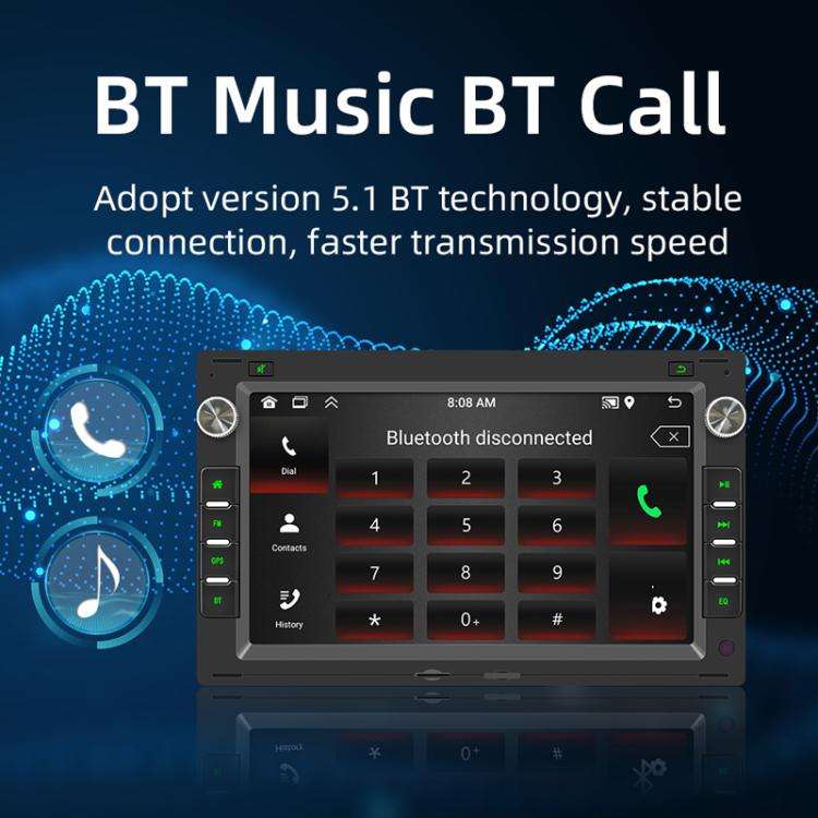 For Volkswagen Passat 7 Inch Bluetooth GPS Navigation Car Player, Memory: 1+32G