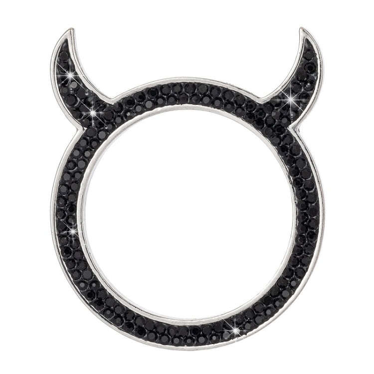 2 PCS Car Starter Button With Diamond Small Devil Decorative Ring(Black)