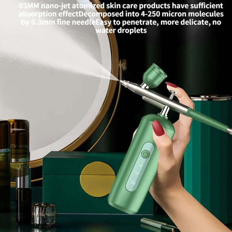 Handheld Home Sprayer Face High Pressure Oxygen Hydration Beauty Instrument(2133 Green)