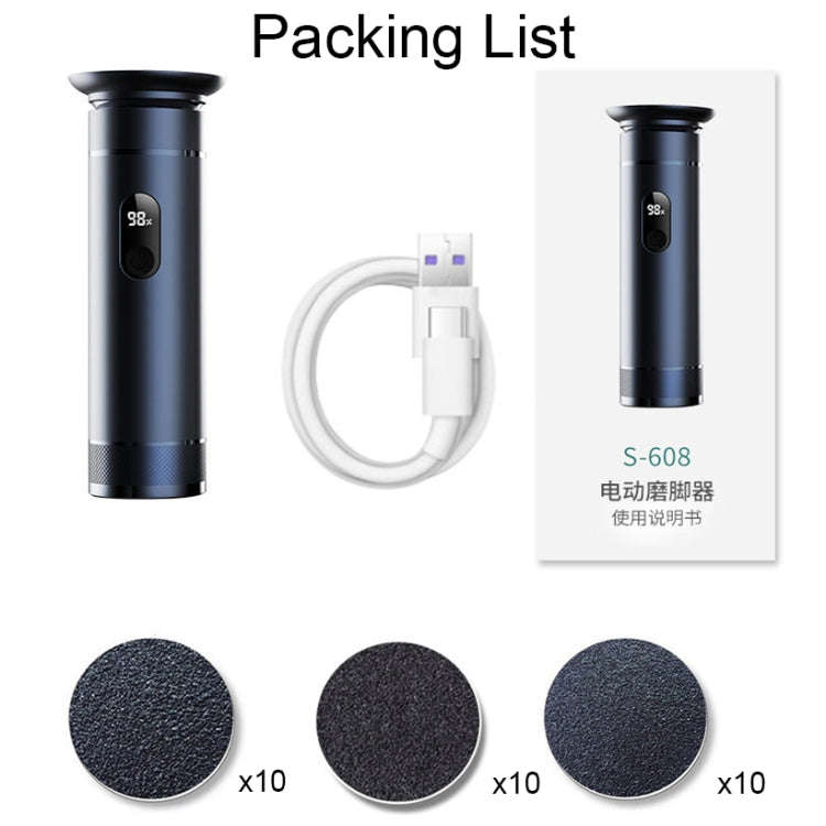 S-608 Smart Digital Display USB Charging Foot Grinder Exfoliating Electric Pedicure(Blue)