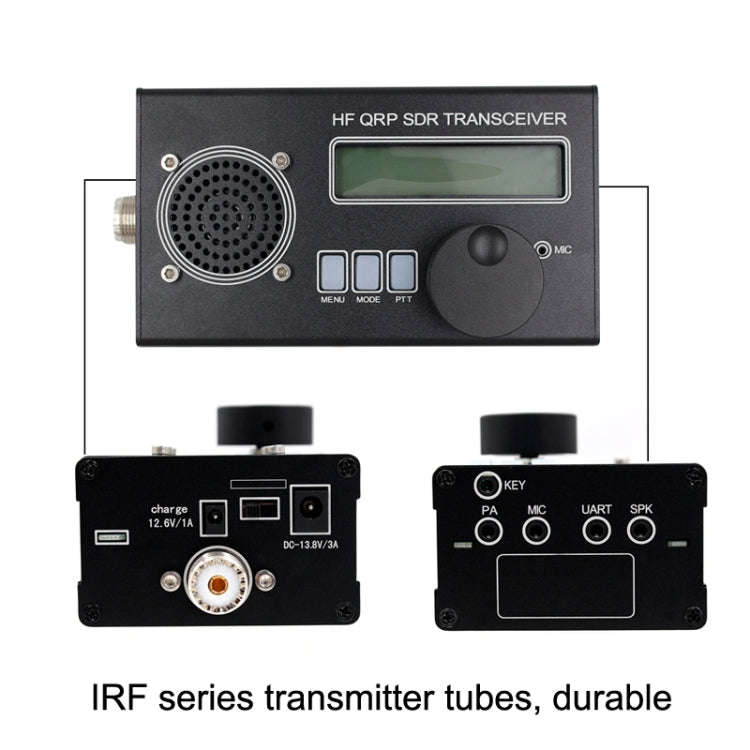 Mini 8 Band SSB/CW QRP Transceiver For Ham Radio, Style: Host + Hand Mi  + US