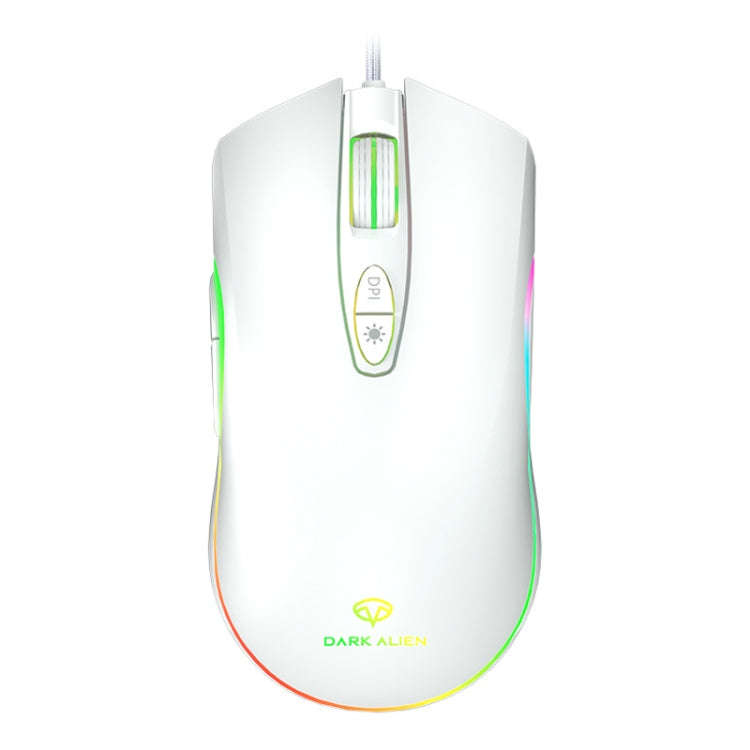Dark Alien V600 7 Keys Office Computer Business Mouse, Cable Length: 1.42m(White)