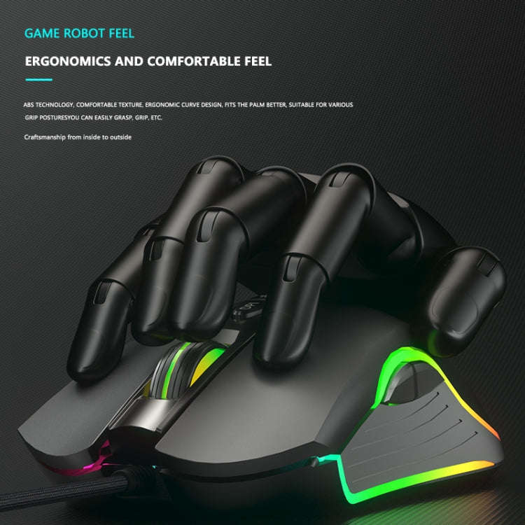Dark Alien V600 7 Keys Office Computer Business Mouse, Cable Length: 1.42m(Black)