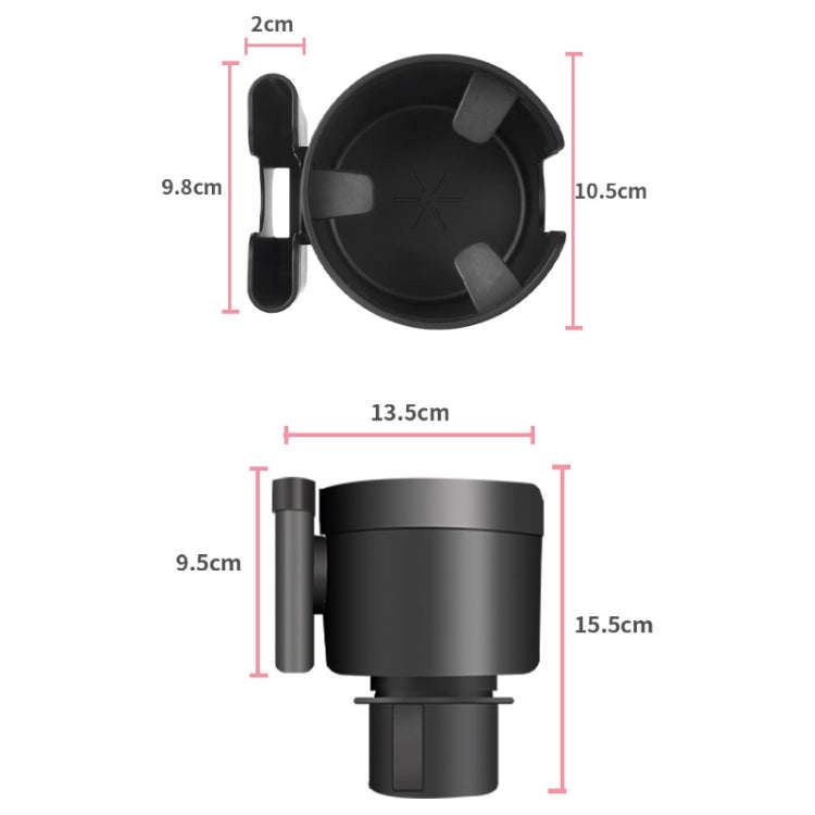 2 In 1 Multifunctional Car Retractable Cup Holder Mobile Phone Holder(Black)