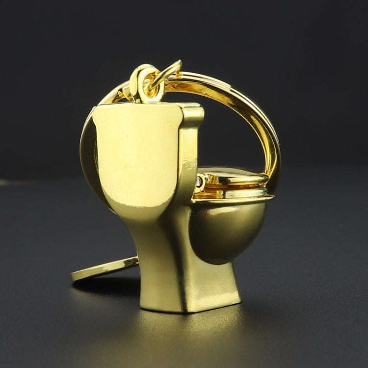 5 PCS X-026 Mini Toilet Shape Car Keychain Bag Pendant(Gold)