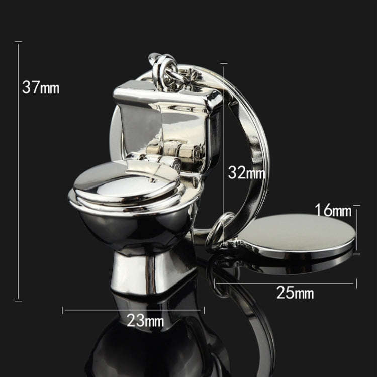 5 PCS X-026 Mini Toilet Shape Car Keychain Bag Pendant(Gold)