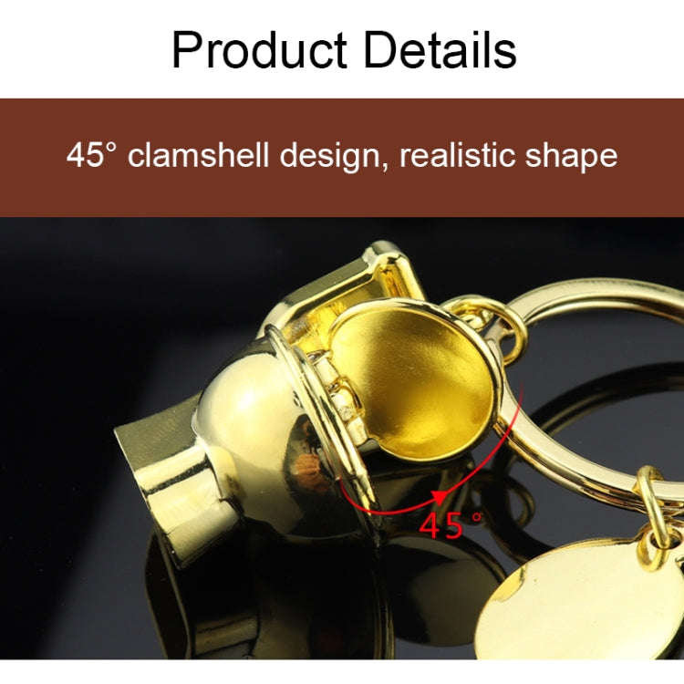 5 PCS X-026 Mini Toilet Shape Car Keychain Bag Pendant(Gold)