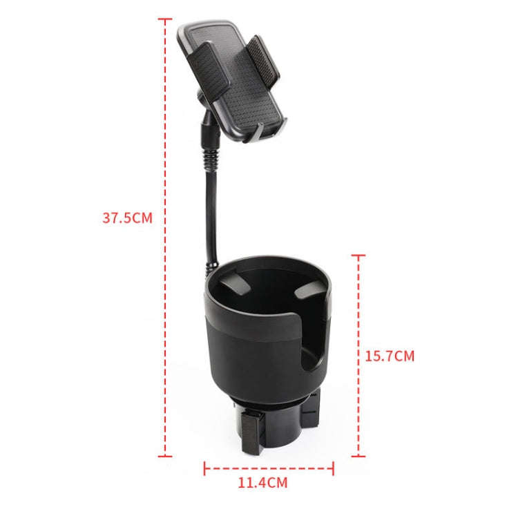 2 in 1 Multifunctional Car Cup Holder Extra Large Mobile Phone Holder(Black)