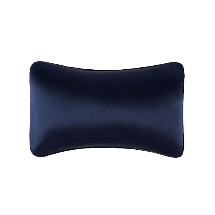 TZ19 Silk Car Head Pillow Car Memory Foam Comfort Lumbar Support(Navy)