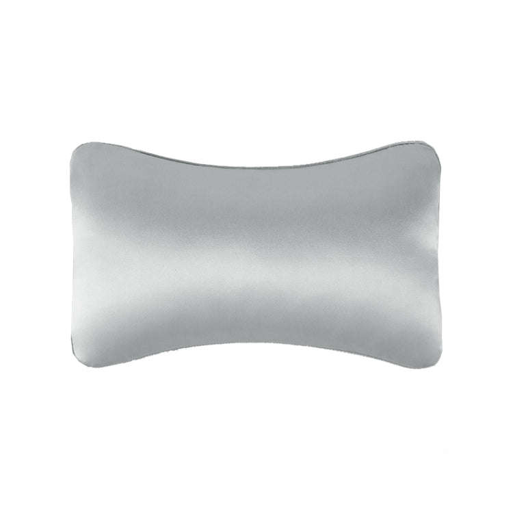 TZ19 Silk Car Head Pillow Car Memory Foam Comfort Lumbar Support(Silver Gray)