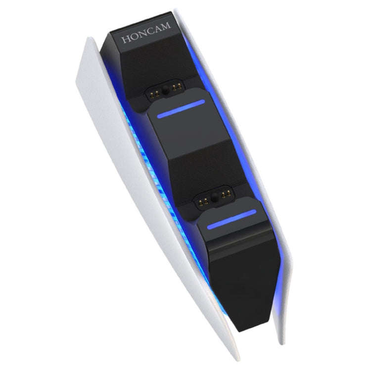 HONCAM For PS5 Gamepad Charger Dual Dock Charger(White)